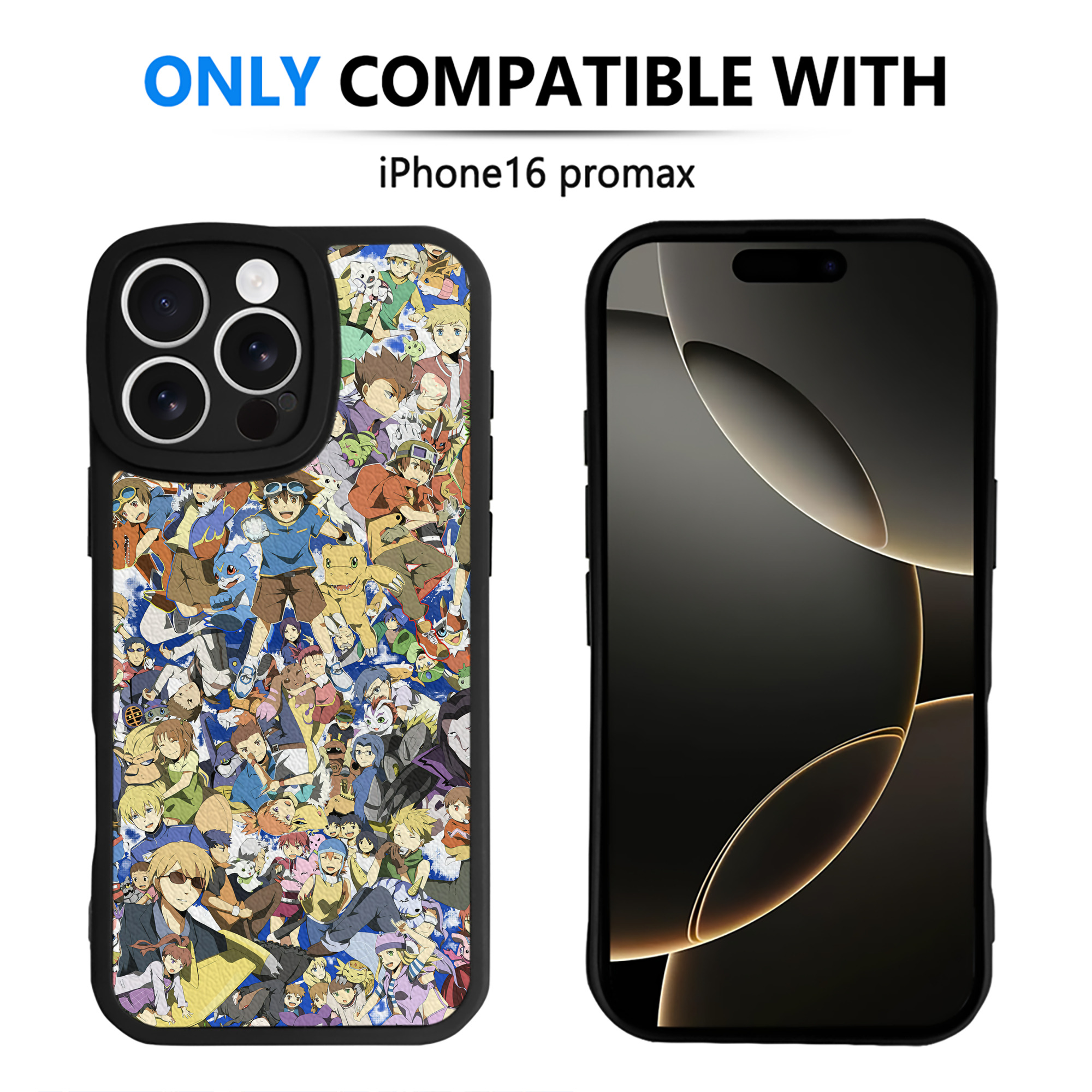（画像用） Digimon デジタルモンスター/デジモン 【iPhone 16シリーズ対応】シリコンスマホケース（レザー調） 材質：シリコン